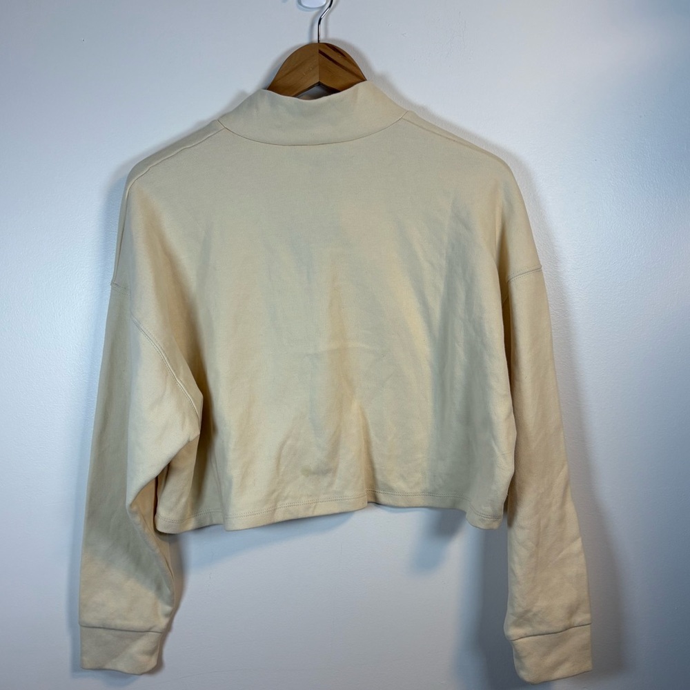 NWT Marquis Women’s Buttery Yellow Cropped Zip-Up Sweater, Size XL, Cotton Blend - Picture 5 of 7
